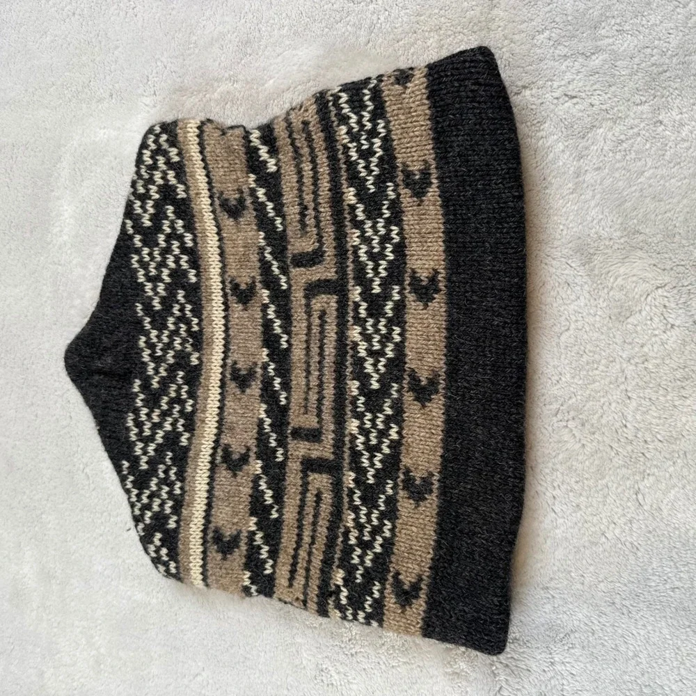 Vintage Eddie Bauer Wool Alpaca Blend Knit Hat Geometric Pattern Made in USA